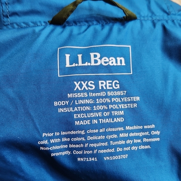 LL Bean Katahdin Pullover Quilted Colorblock Anorak Jacket Tuscan Olive/Teal XXS - Picture 3 of 15